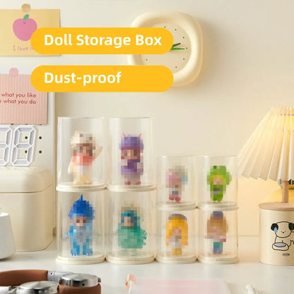 2pcs Clear Acrylic Display Case Transparent Box for Collectibles Dolls Figures - M