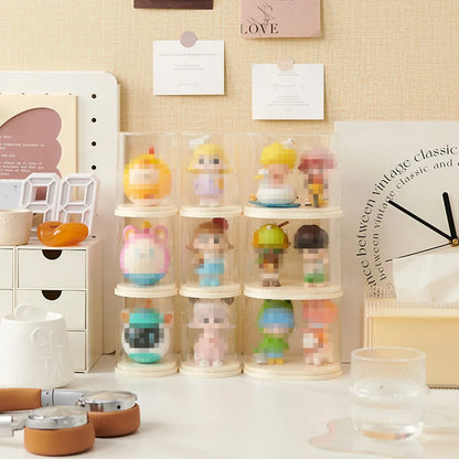 2pcs Clear Acrylic Display Case Transparent Box for Collectibles Dolls Figures - M