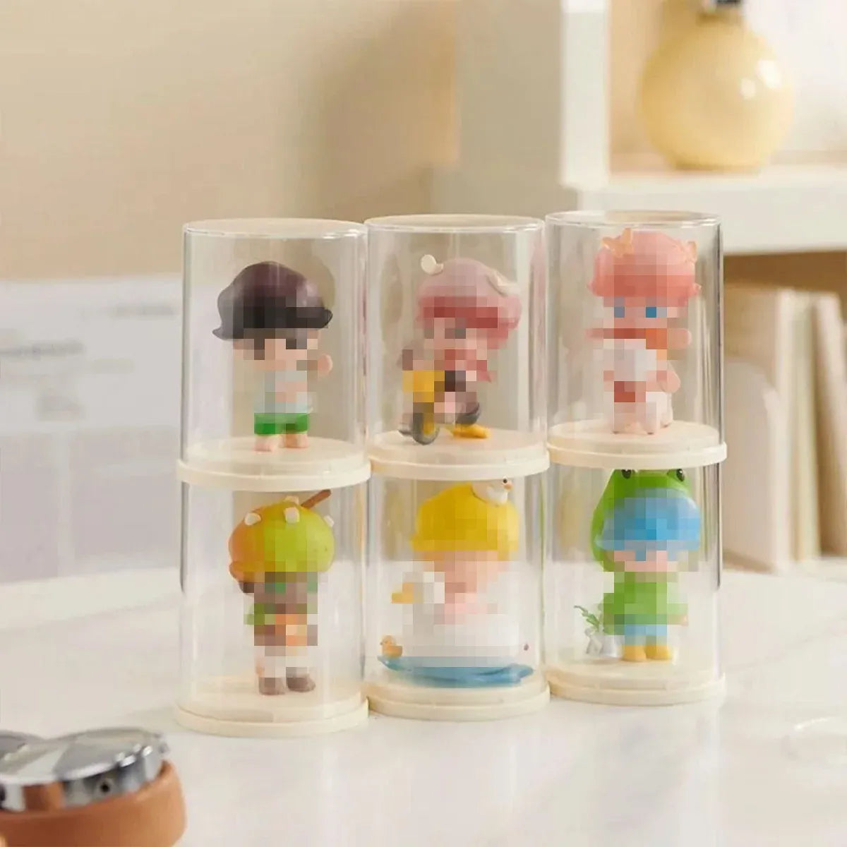 2pcs Clear Acrylic Display Case Transparent Box for Collectibles Dolls Figures - M