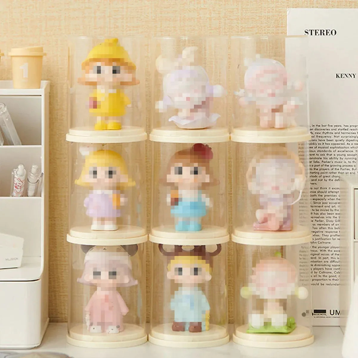 2pcs Clear Acrylic Display Case Transparent Box for Collectibles Dolls Figures - M