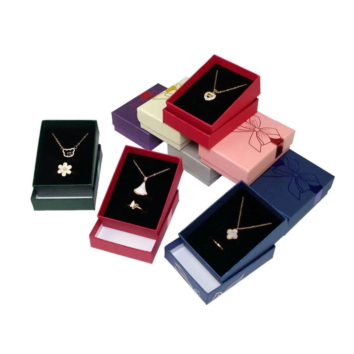 32pcs Jewelry Storage Box Necklace Pendant Ring Organizer Gift Packaging - Grey