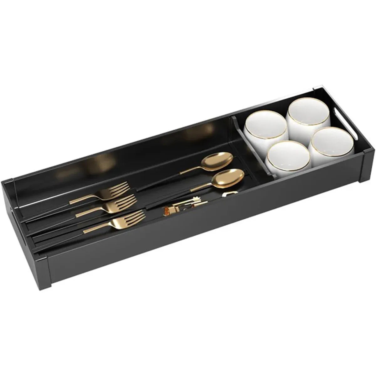 Kitchen Cabinet Drawer Cutlery Tray Utensil Organiser Insert Divider Storage - 41x10cm