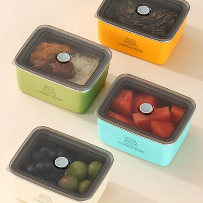 4pcs Sealed Crisper Food Storage Container Set Bento Box Refrigerator Organizer