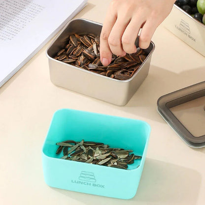 4pcs Sealed Crisper Food Storage Container Set Bento Box Refrigerator Organizer