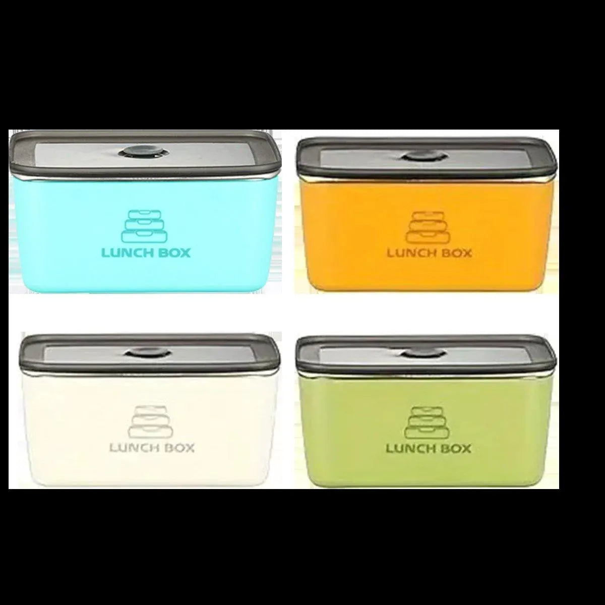 4pcs Sealed Crisper Food Storage Container Set Bento Box Refrigerator Organizer