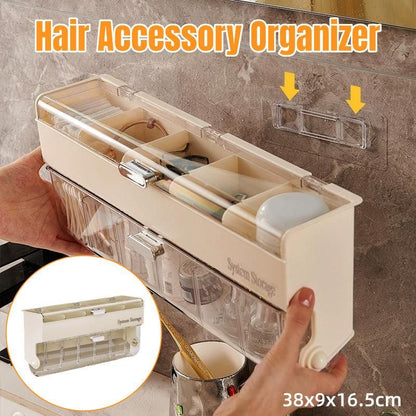 Wall Mounted Bathroom Shelf Cosmetics Storage Box Organiser Space Saving Rack