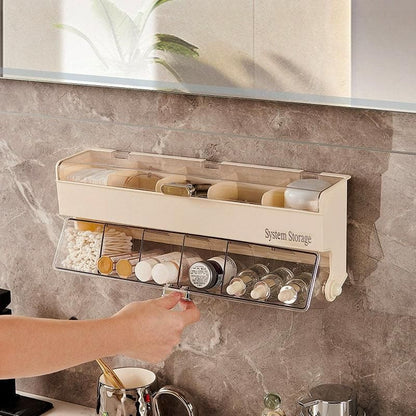 Wall Mounted Bathroom Shelf Cosmetics Storage Box Organiser Space Saving Rack