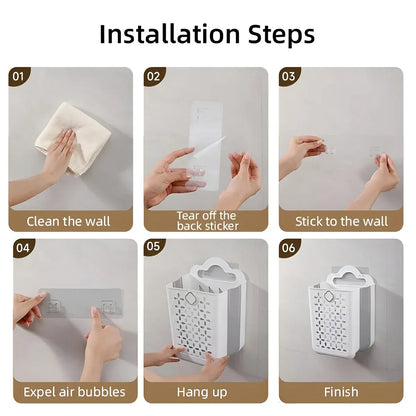 Wall Mounted Foldable Laundry Basket for Bedroom Laundry Room