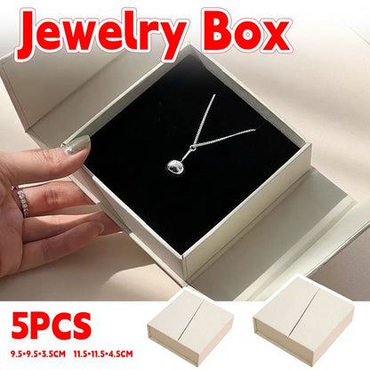 5Pcs Jewelry Gift Box Necklace Earring Ring Packaging For Wedding Party Present - 9.5x9.5x3.5cm