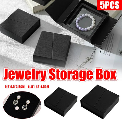 5 Pack Jewellery Gift Box With Insert Necklace Ring Earring Storage Box - 9.5x9.5x3.5cm