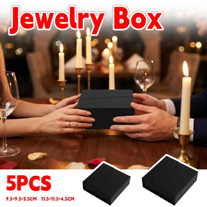 5 Pack Jewellery Gift Box With Insert Necklace Ring Earring Storage Box - 9.5x9.5x3.5cm