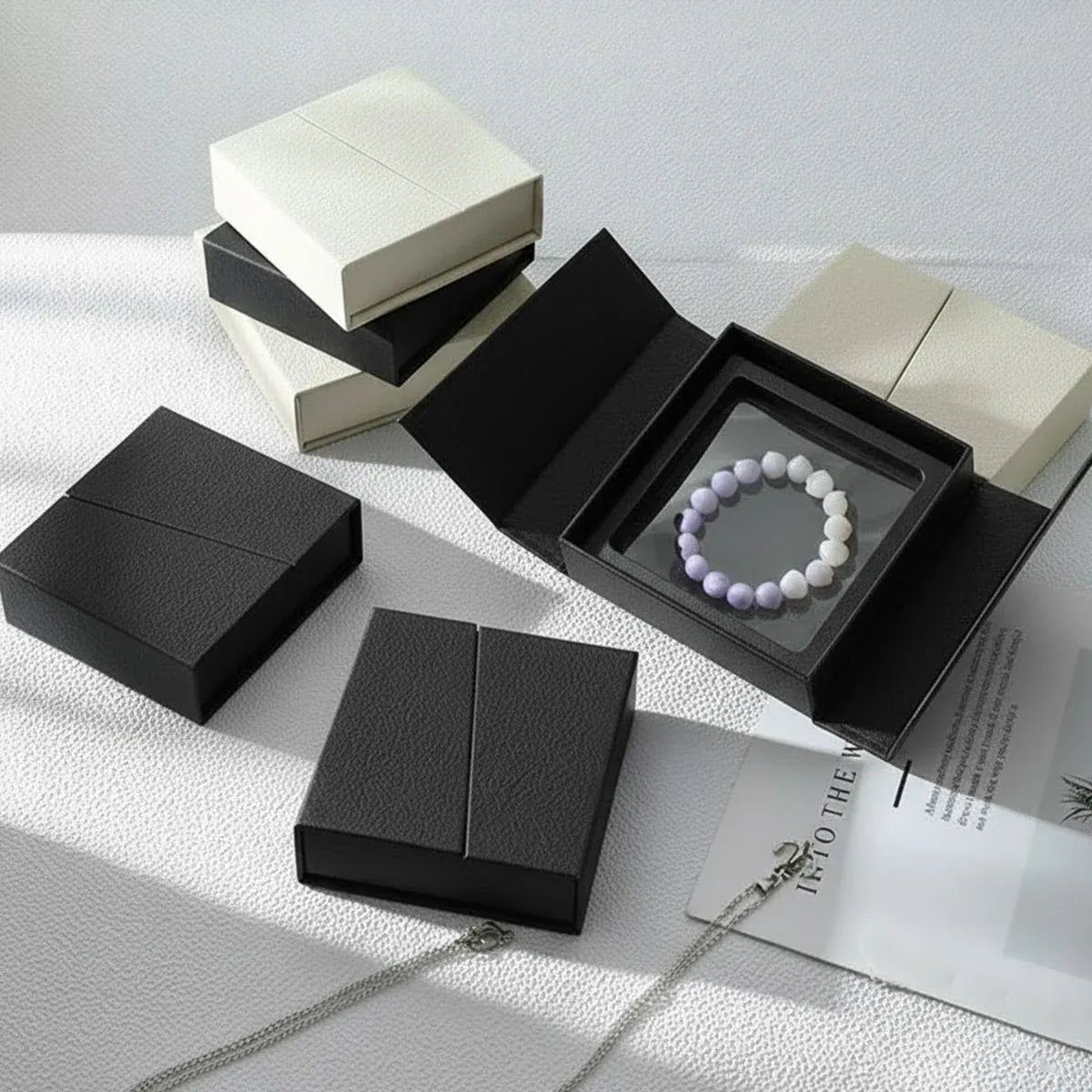 5 Pack Jewellery Gift Box With Insert Necklace Ring Earring Storage Box - 9.5x9.5x3.5cm