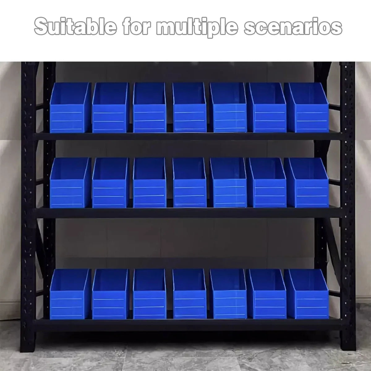 Plastic Storage Box Set 6Size Clear Hard Case Miter Tool Parts Display Organiser - 30x20x30cm