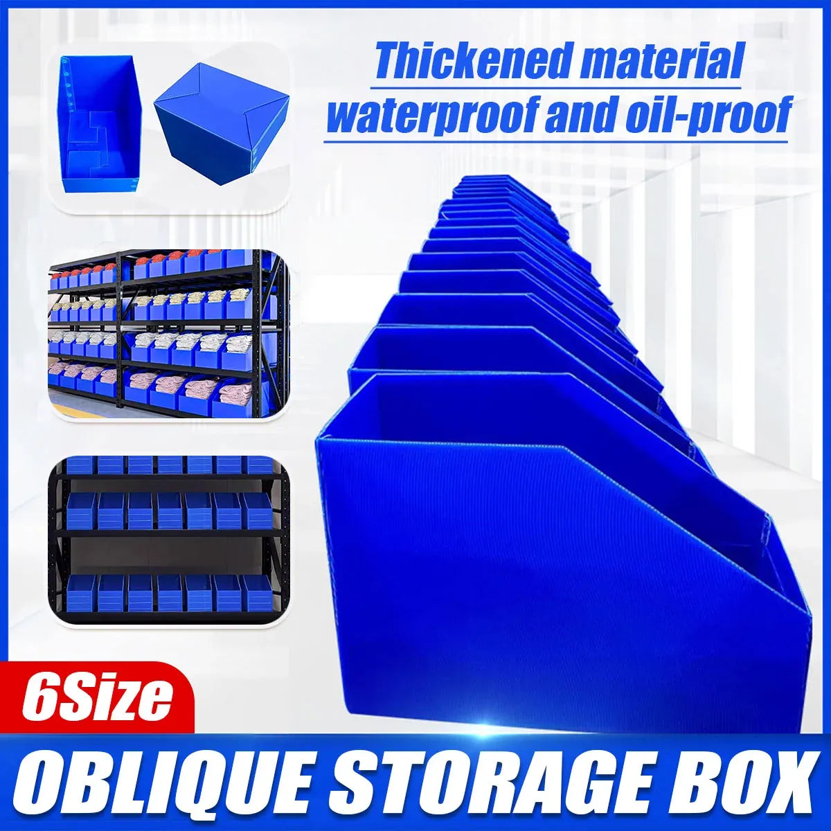Plastic Storage Box Set 6Size Clear Hard Case Miter Tool Parts Display Organiser - 40x30x35cm