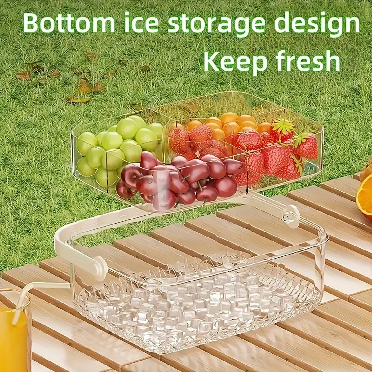 Portable Food Storage Box Large Capacity Lunch Container for Camping Picnic Use