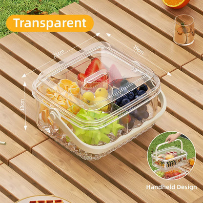 Portable Food Storage Box Large Capacity Lunch Container for Camping Picnic Use