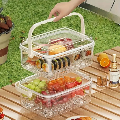 Portable Food Storage Box Large Capacity Lunch Container for Camping Picnic Use