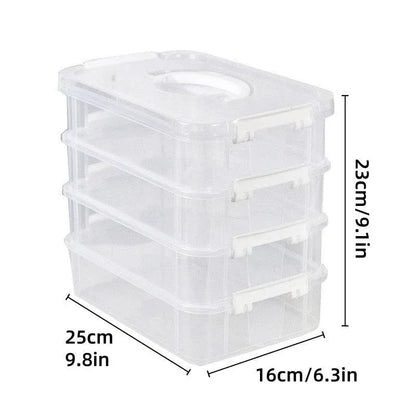 4Layer Storage Organizer Box Multi Compartment Storage Container for Home Office - Green