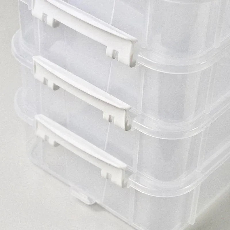 4Layer Storage Organizer Box Multi Compartment Storage Container for Home Office - Green