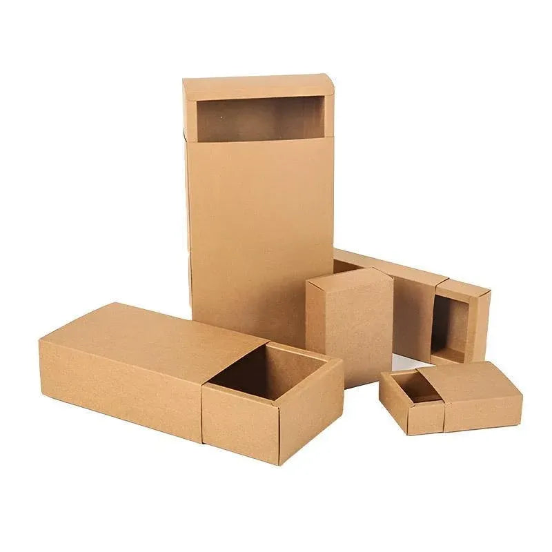 Kraft Paper Drawer Box Packaging Gift Storage Organiser Small Kraft Boxes - 25x8x4cm