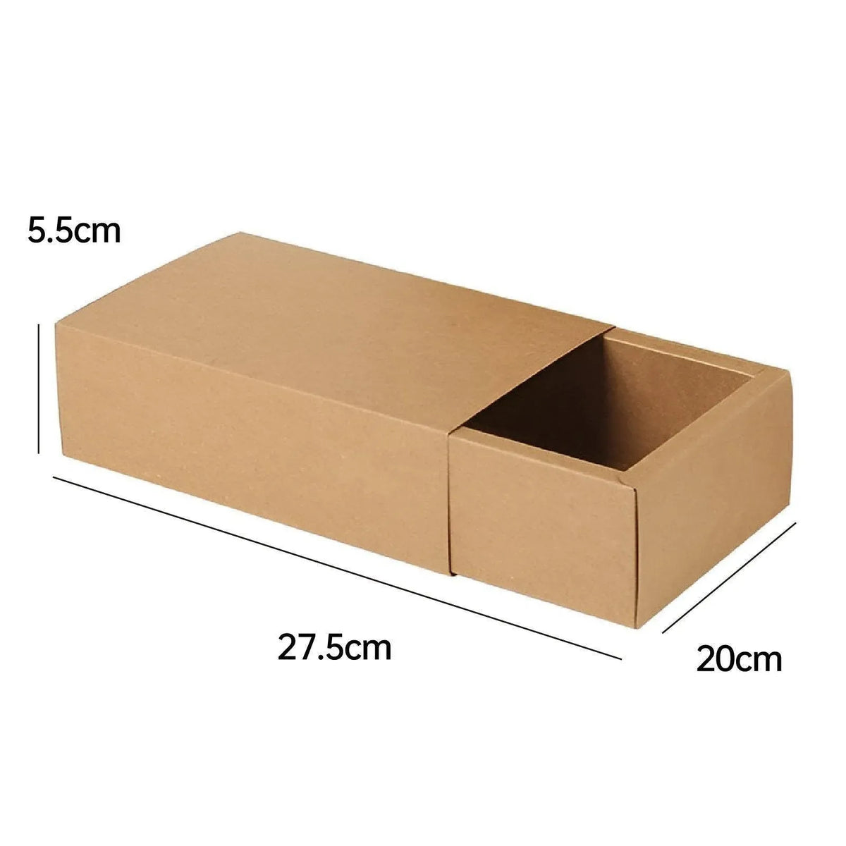 Kraft Paper Drawer Box Packaging Gift Storage Organiser Small Kraft Boxes - 25x8x4cm