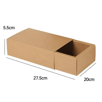 Kraft Paper Drawer Box Packaging Gift Storage Organiser Small Kraft Boxes - 25x8x4cm