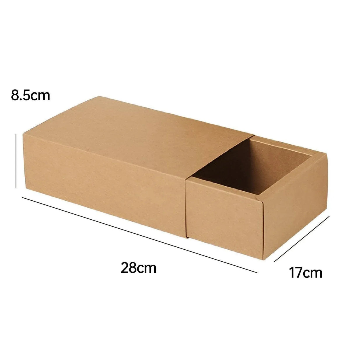Kraft Paper Drawer Box Packaging Gift Storage Organiser Small Kraft Boxes - 25x8x4cm
