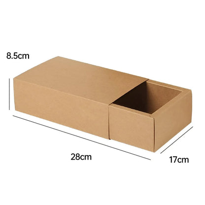 Kraft Paper Drawer Box Packaging Gift Storage Organiser Small Kraft Boxes - 25x8x4cm