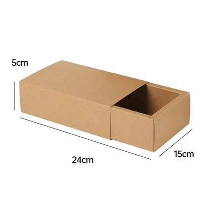Kraft Paper Drawer Box Packaging Gift Storage Organiser Small Kraft Boxes - 25x8x4cm