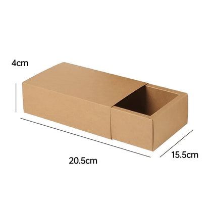 Kraft Paper Drawer Box Packaging Gift Storage Organiser Small Kraft Boxes - 25x8x4cm