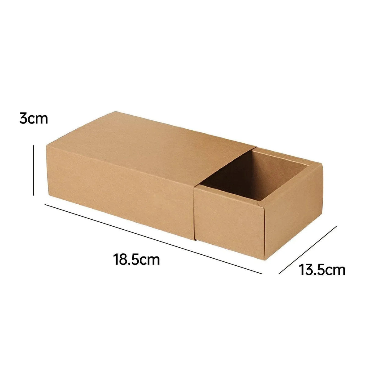 Kraft Paper Drawer Box Packaging Gift Storage Organiser Small Kraft Boxes - 25x8x4cm