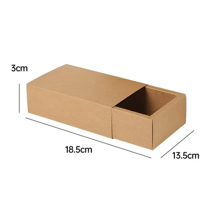 Kraft Paper Drawer Box Packaging Gift Storage Organiser Small Kraft Boxes - 25x8x4cm