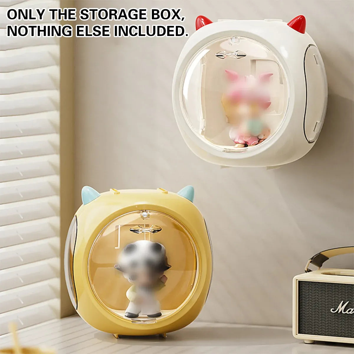 Space Capsule Storage Box Transparent Doll Model Display Organiser