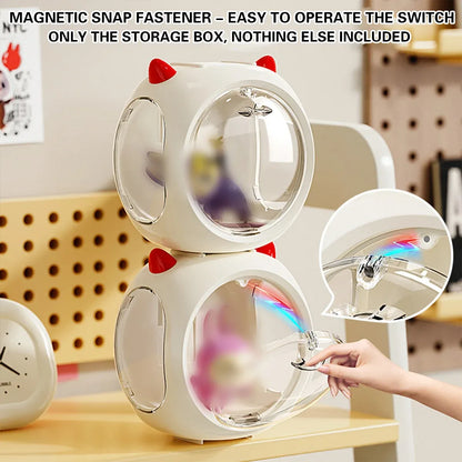 Space Capsule Storage Box Transparent Doll Model Display Organiser