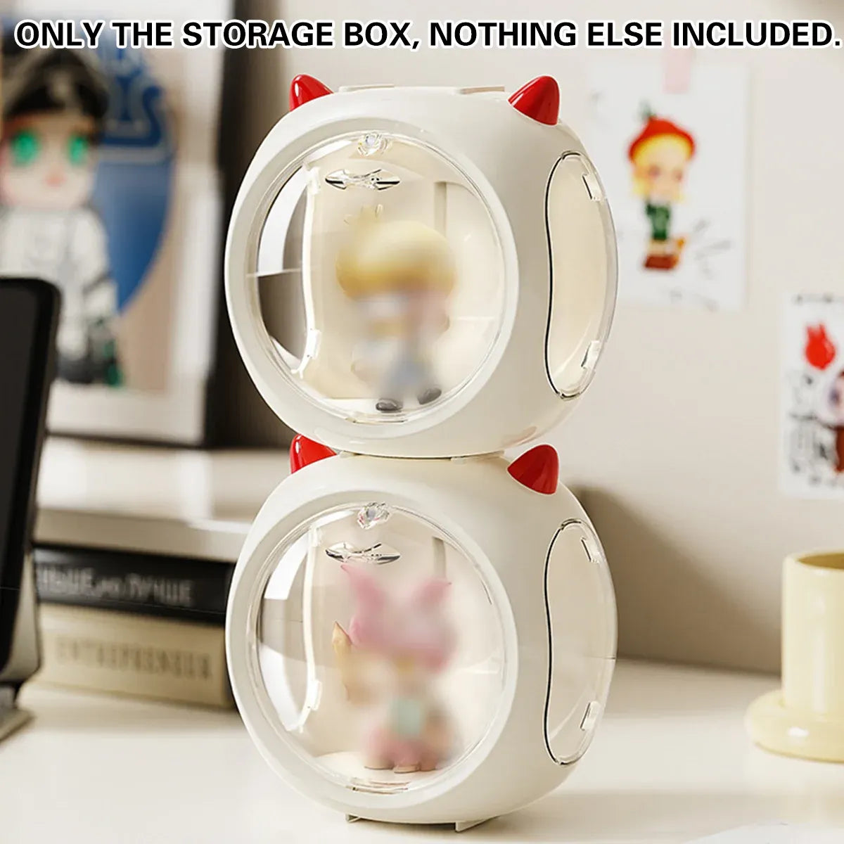 Space Capsule Storage Box Transparent Doll Model Display Organiser
