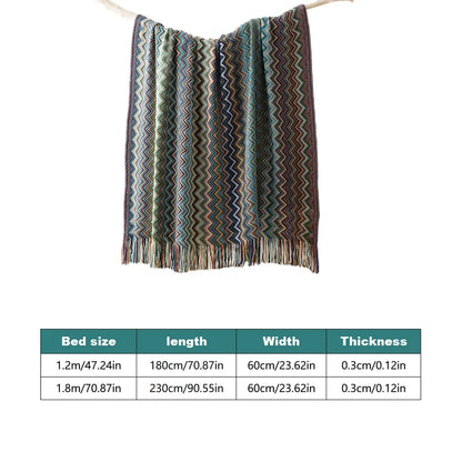 Peacock Blue Houndstooth Bed Runner Decorative Throw for Hotel or Home Bedding - 60x230cm