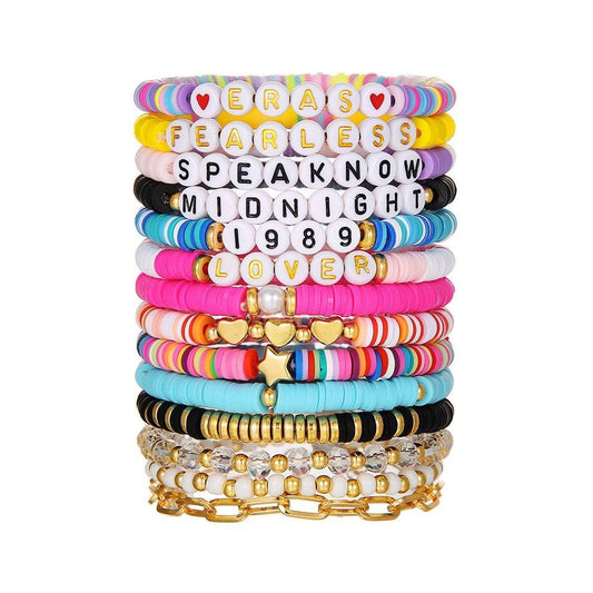 8/14pcs Bohemian Bracelet Set Colourful Beaded Bracelets Stackable Jewelry Gift - 14PCS