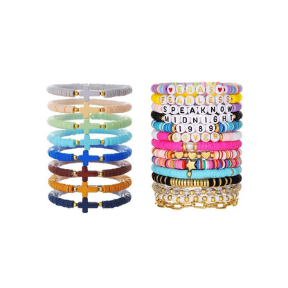 8/14pcs Bohemian Bracelet Set Colourful Beaded Bracelets Stackable Jewelry Gift - 14PCS