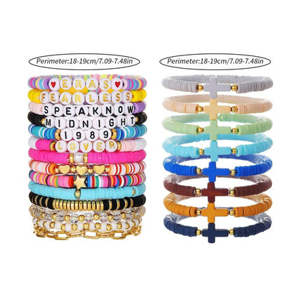 8/14pcs Bohemian Bracelet Set Colourful Beaded Bracelets Stackable Jewelry Gift - 14PCS