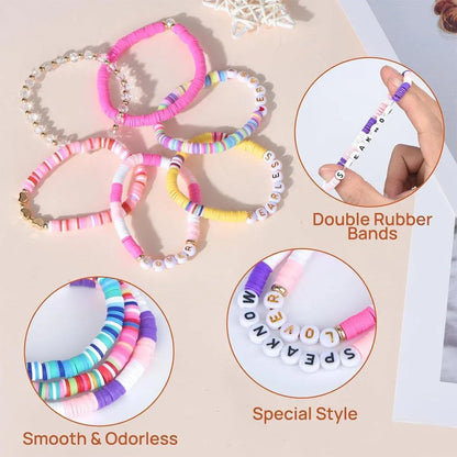 8/14pcs Bohemian Bracelet Set Colourful Beaded Bracelets Stackable Jewelry Gift - 14PCS