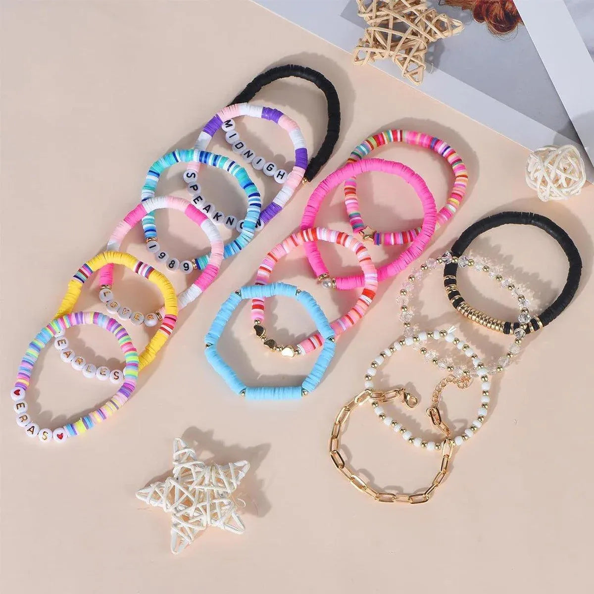 8/14pcs Bohemian Bracelet Set Colourful Beaded Bracelets Stackable Jewelry Gift - 14PCS