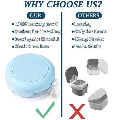 Blue Braces Cleaning Organiser Soak Box Portable Toothbrush Holder for Oral Care