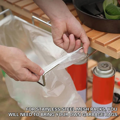 Foldable Stainless Steel Camping Trash Rack Portable