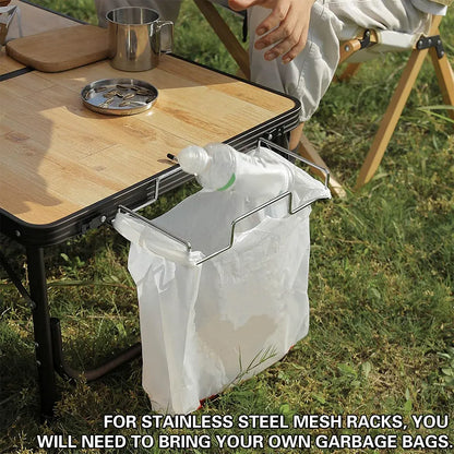 Foldable Stainless Steel Camping Trash Rack Portable