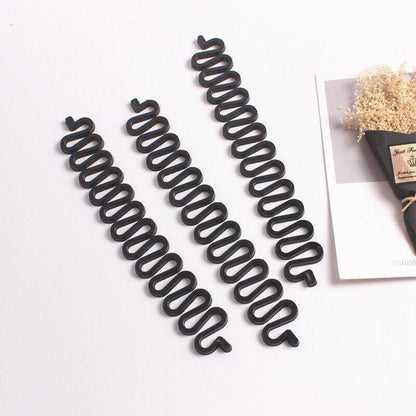 Fish Bone Hair Braiding French Braid Tool Roller Magic Twist Styling Bun Maker - Black