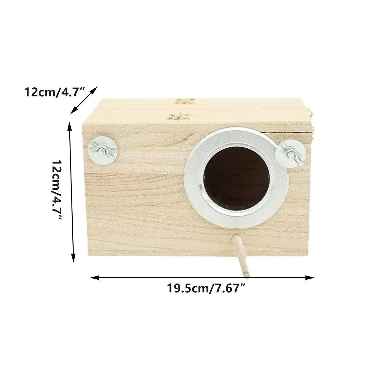 Natural Wooden Breeding Box Durable Parrot Hatching Box Nesting Box for Birds
