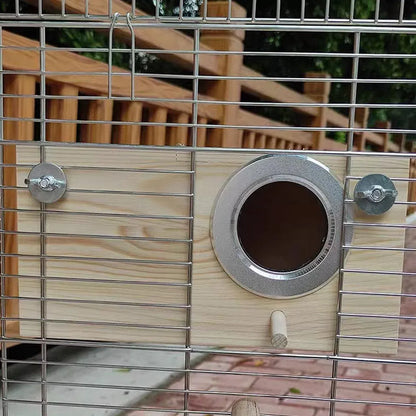 Natural Wooden Breeding Box Durable Parrot Hatching Box Nesting Box for Birds