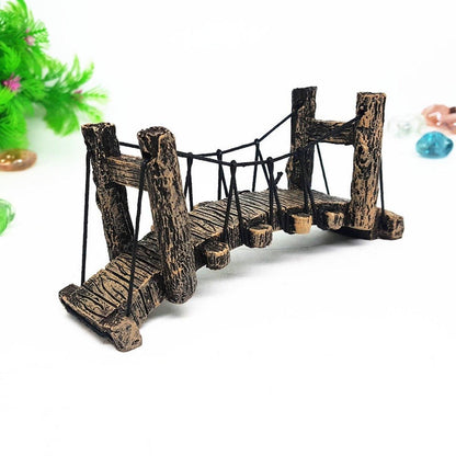 Resin Bridge Aquarium Decoration Fish Tank Accessories Shrimp Tortoise Climbing - Suspension Bridge-M
