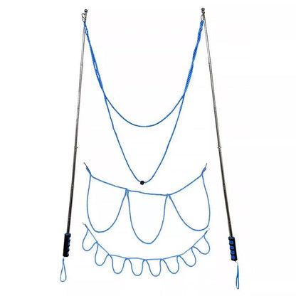 Double Pole Bubble Rope for Giant Bubble Show Outdoor Party Fun Activity - Blue