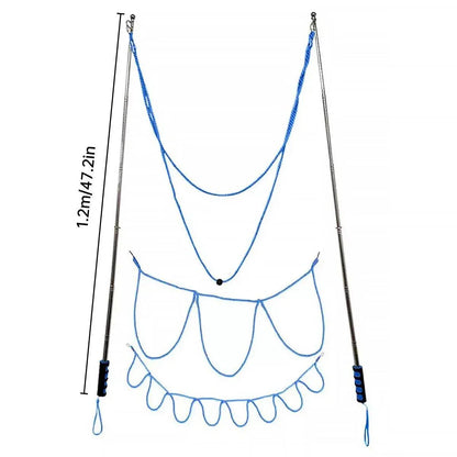 Double Pole Bubble Rope for Giant Bubble Show Outdoor Party Fun Activity - Blue